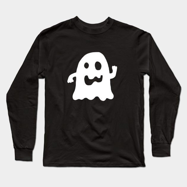 Cute Ghost (White) Long Sleeve T-Shirt by cjboco